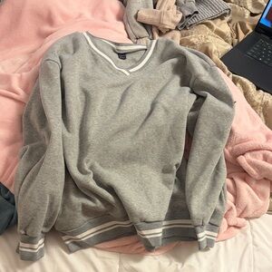 SHEIN Gray V-Neck Sweater